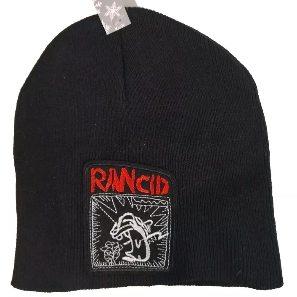 NEW Rancid Black Beanie Hat Stocking Cap Knit Adult One Size Fits Most Black